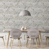 Arthouse Luxury Leaf Wallpaper – Delicate Soft Silver Leaf Design, Heavyweight Vinyl for High-Traffic Rooms