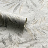 Arthouse Luxury Leaf Wallpaper – Delicate Soft Silver Leaf Design, Heavyweight Vinyl for High-Traffic Rooms