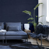 Arthouse Weave Texture Wallpaper – Woven Fabric Effect for Feature Walls or Whole Rooms, Navy