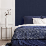 Arthouse Weave Texture Wallpaper – Woven Fabric Effect for Feature Walls or Whole Rooms, Navy