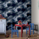 Arthouse Out of This World Glitter Wallpaper with Planets – Paste the Paper Feature Wall Covering, Navy