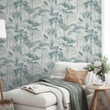 Arthouse King Palm Tropical Wallpaper with Palms & Birds of Paradise – Feature Wall Covering, Green