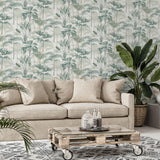 Arthouse King Palm Tropical Wallpaper with Palms & Birds of Paradise – Feature Wall Covering, Green
