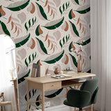 Arthouse PTW Falling Leaves Wallpaper with Bold Colour Print – Paste the Wall Feature Wall Covering, Neutral