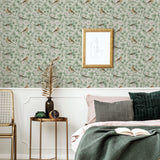 Arthouse Birds & Blossoms Vintage-Style Wallpaper – Paste the Paper Floral Feature Wall Covering, Green