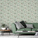 Arthouse Birds & Blossoms Vintage-Style Wallpaper – Paste the Paper Floral Feature Wall Covering, Green