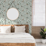 Arthouse Birds & Blossoms Vintage-Style Wallpaper – Paste the Paper Floral Feature Wall Covering, Green