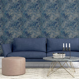 Arthouse Modern Raffia Grass Cloth Textured Wallpaper – Industrial Wall Covering, Navy & Natural