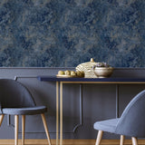 Arthouse Modern Raffia Grass Cloth Textured Wallpaper – Industrial Wall Covering, Navy & Natural