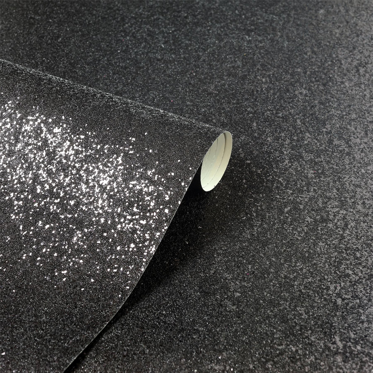 Arthouse Sequin Sparkle Wallpaper with Textured Metallic Finish – Paste the Wall Glitz Wall Covering, Black