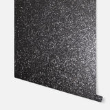 Arthouse Sequin Sparkle Wallpaper with Textured Metallic Finish – Paste the Wall Glitz Wall Covering, Black