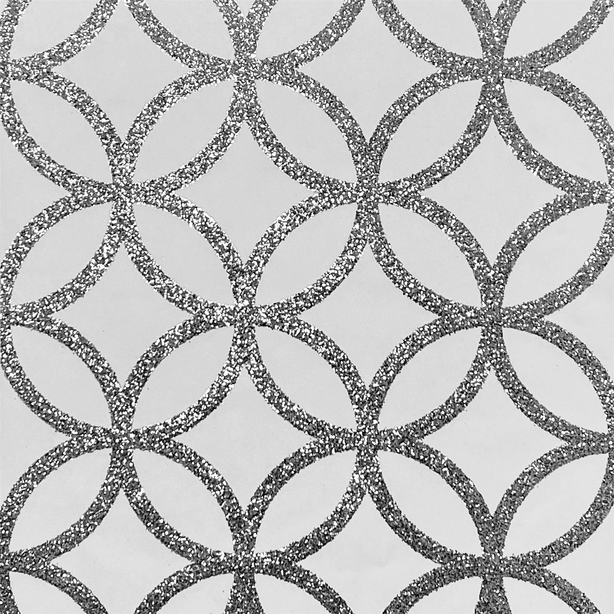 Arthouse Sequin Geo Wallpaper with Real Glitter – Paste the Wall Sparkly Feature Wall Covering, White & Silver