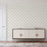 Arthouse Sequin Geo Wallpaper with Real Glitter – Paste the Wall Sparkly Feature Wall Covering, White & Silver