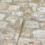 Arthouse Country Stone Brick Effect Wallpaper – Realistic Photographic Feature Wall Covering