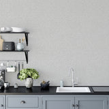 Arthouse Calico Plain Blown Vinyl Wallpaper with Subtle Metallic Hints – Textured Wall Covering, Grey