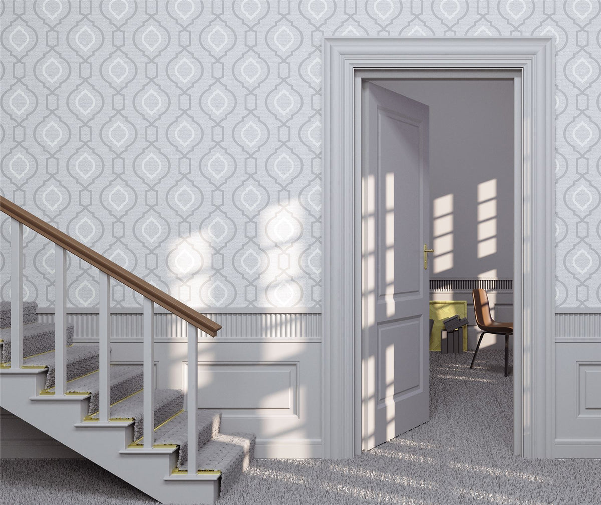 Arthouse Calico Plain Blown Vinyl Wallpaper with Subtle Metallic Hints – Textured Wall Covering, Grey