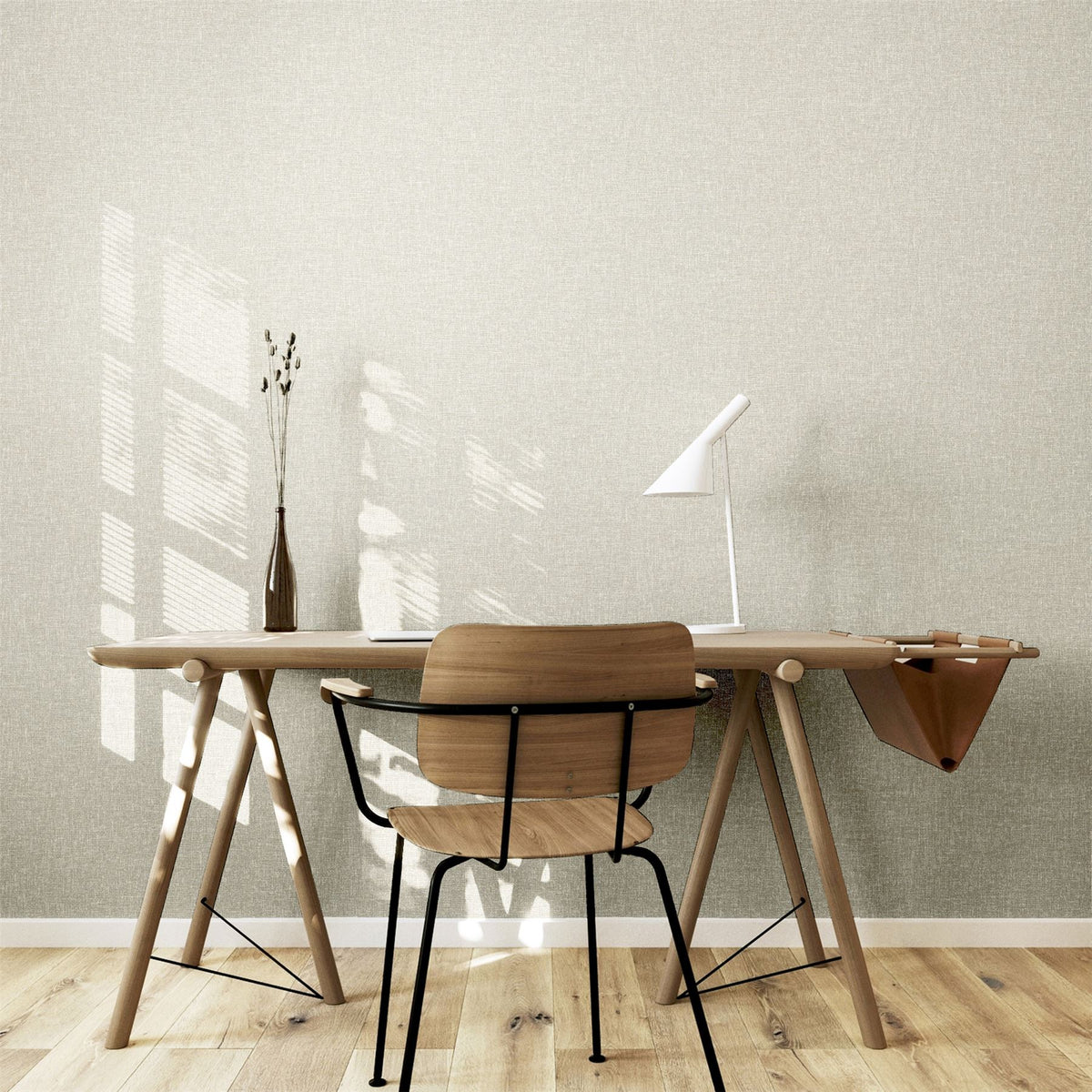 Arthouse Linen Texture Wallpaper with Linen-Look Finish – Paste the Paper Neutral Wall Covering, Natural