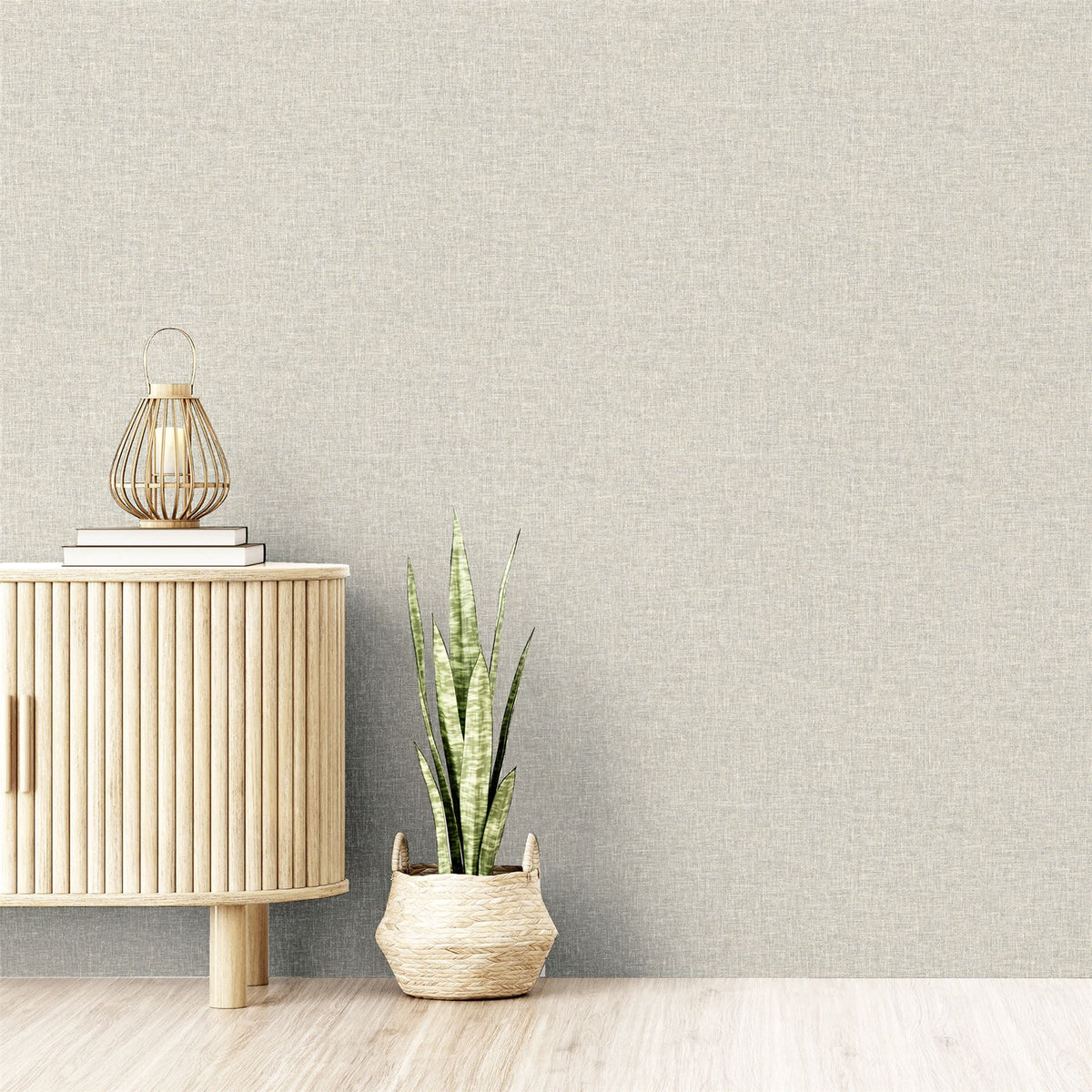 Arthouse Linen Texture Wallpaper with Linen-Look Finish – Paste the Paper Neutral Wall Covering, Natural
