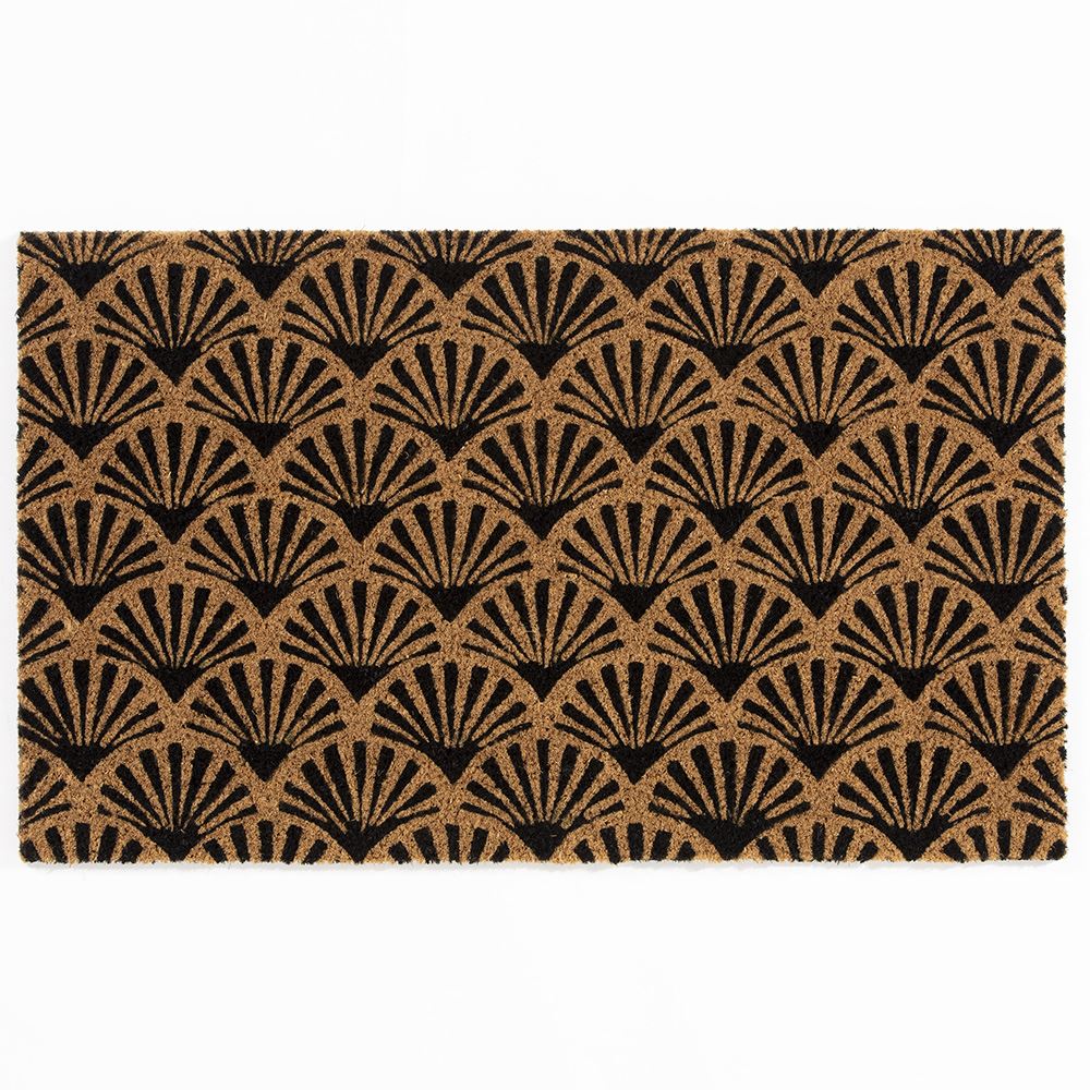 Astley Scallop Coir Doormat, 45 x 75cm – Black