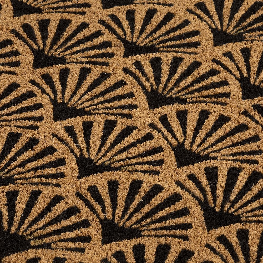 Astley Scallop Coir Doormat, 45 x 75cm – Black