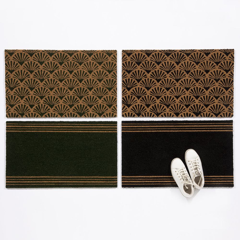 Astley Scallop Coir Doormat, 45 x 75cm – Black