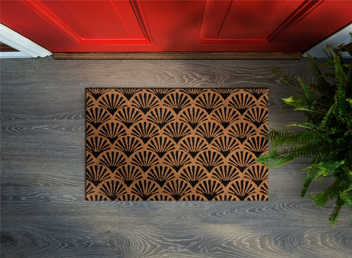 Astley Scallop Coir Doormat, 45 x 75cm – Black