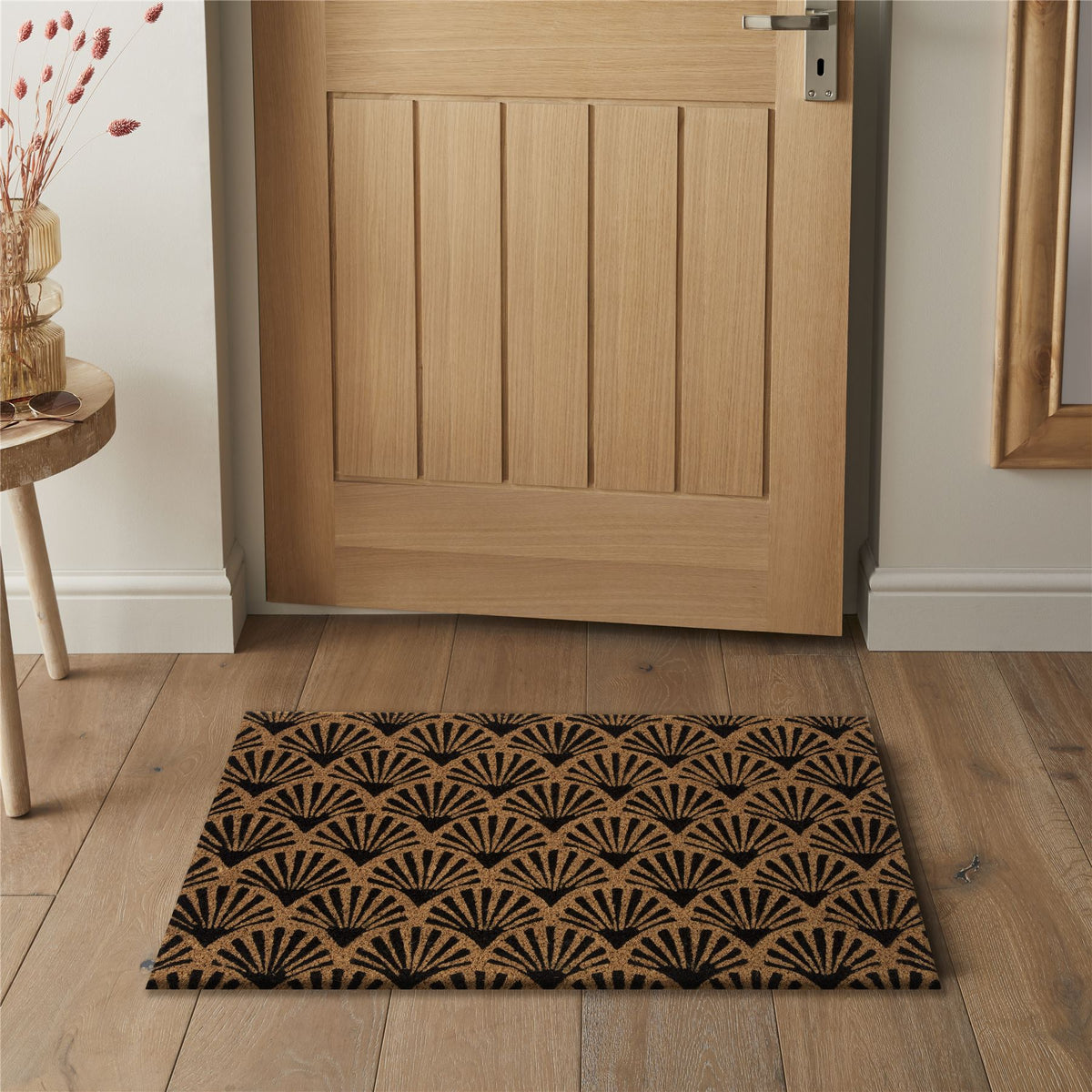 Astley Scallop Coir Doormat, 45 x 75cm – Black