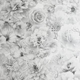 Arthouse Glitter Bloom Wallpaper – Large-Scale Monochrome Floral with Encased Glitter, Silver