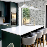 Arthouse Glitter Bloom Wallpaper – Large-Scale Monochrome Floral with Encased Glitter, Silver
