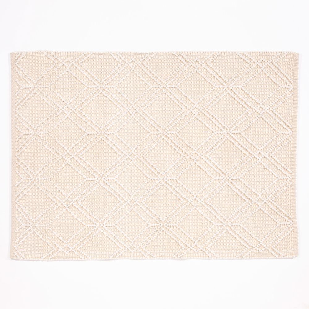 Blenheim Diamond Hand Woven Rug, 160 x 230cm – 100% Recycled Plastic Bottles Revival Collection, Cream
