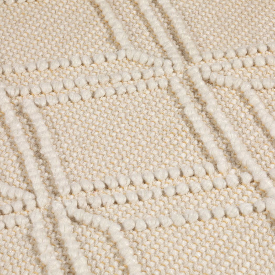 Blenheim Diamond Hand Woven Rug, 160 x 230cm – 100% Recycled Plastic Bottles Revival Collection, Cream