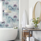 Arthouse Spring Meadow Wallpaper – Large-Scale Floral Photographic Print, Duck Egg Blue, Smooth Matt Finish