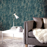 Arthouse Stone Textures Wallpaper – Rough Stone Effect with Metallic Highlights, Emerald Green & Gold