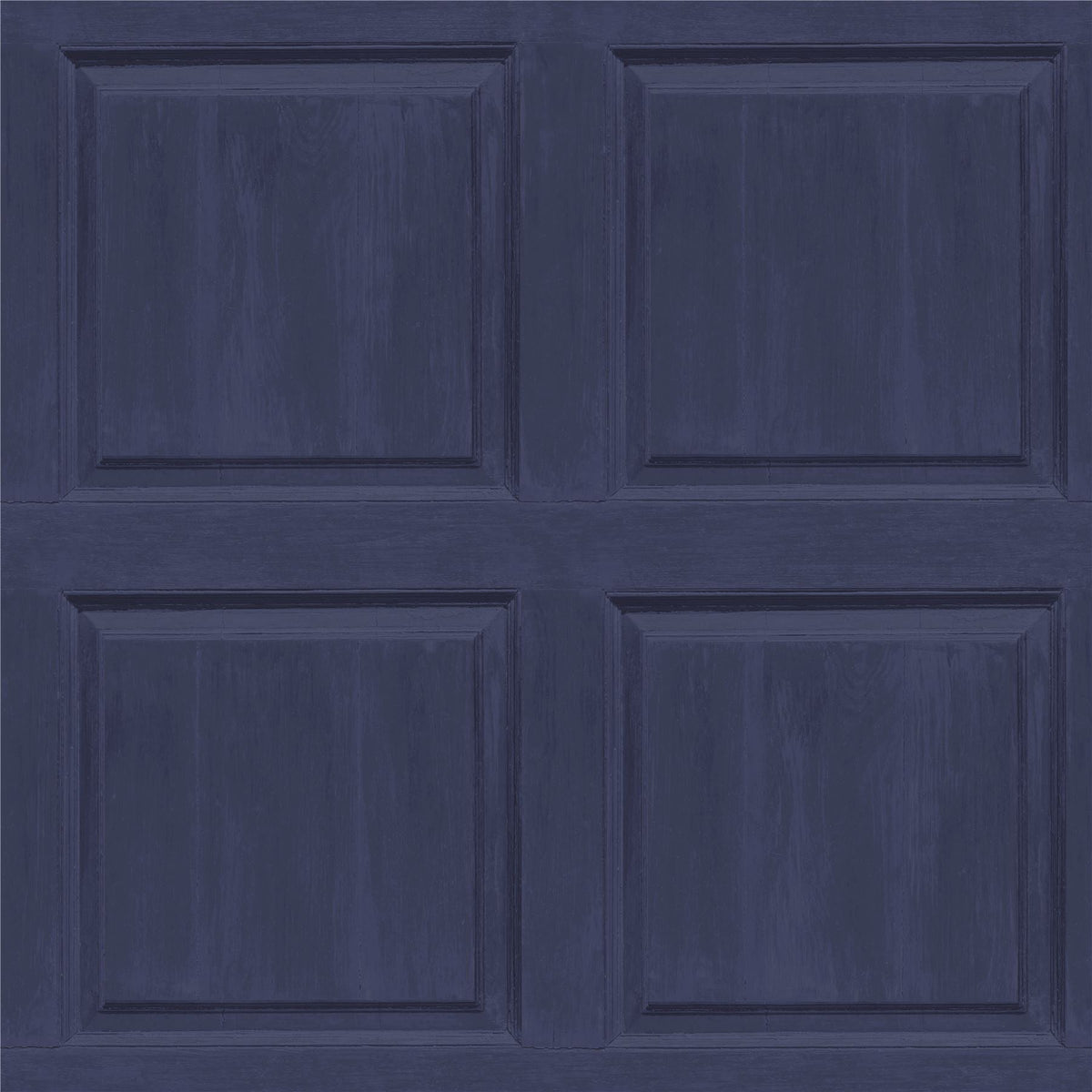 Arthouse Washed Panel Wallpaper – Navy Faux Panelling Effect with Visible Wood Grain, Feature Wall or Room