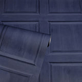 Arthouse Washed Panel Wallpaper – Navy Faux Panelling Effect with Visible Wood Grain, Feature Wall or Room