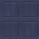 Arthouse Washed Panel Wallpaper – Navy Faux Panelling Effect with Visible Wood Grain, Feature Wall or Room