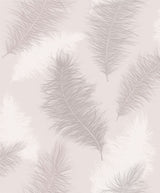 Arthouse Sussurro Wallpaper – Large-Scale Feather Design with Sparkling Gel Effect, Soft Blush Pink