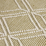 Esselle Home Blenheim Diamond Recycled Indoor/Outdoor Rug, 120 x 170cm – Hand Woven from Plastic Bottles, Olive