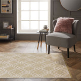 Esselle Home Blenheim Diamond Recycled Indoor/Outdoor Rug, 120 x 170cm – Hand Woven from Plastic Bottles, Olive