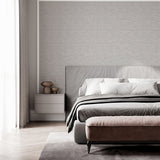 Arthouse Luxury Plain Heavyweight Vinyl Wallpaper with Textured Finish – Paste the Paper, Soft Silver