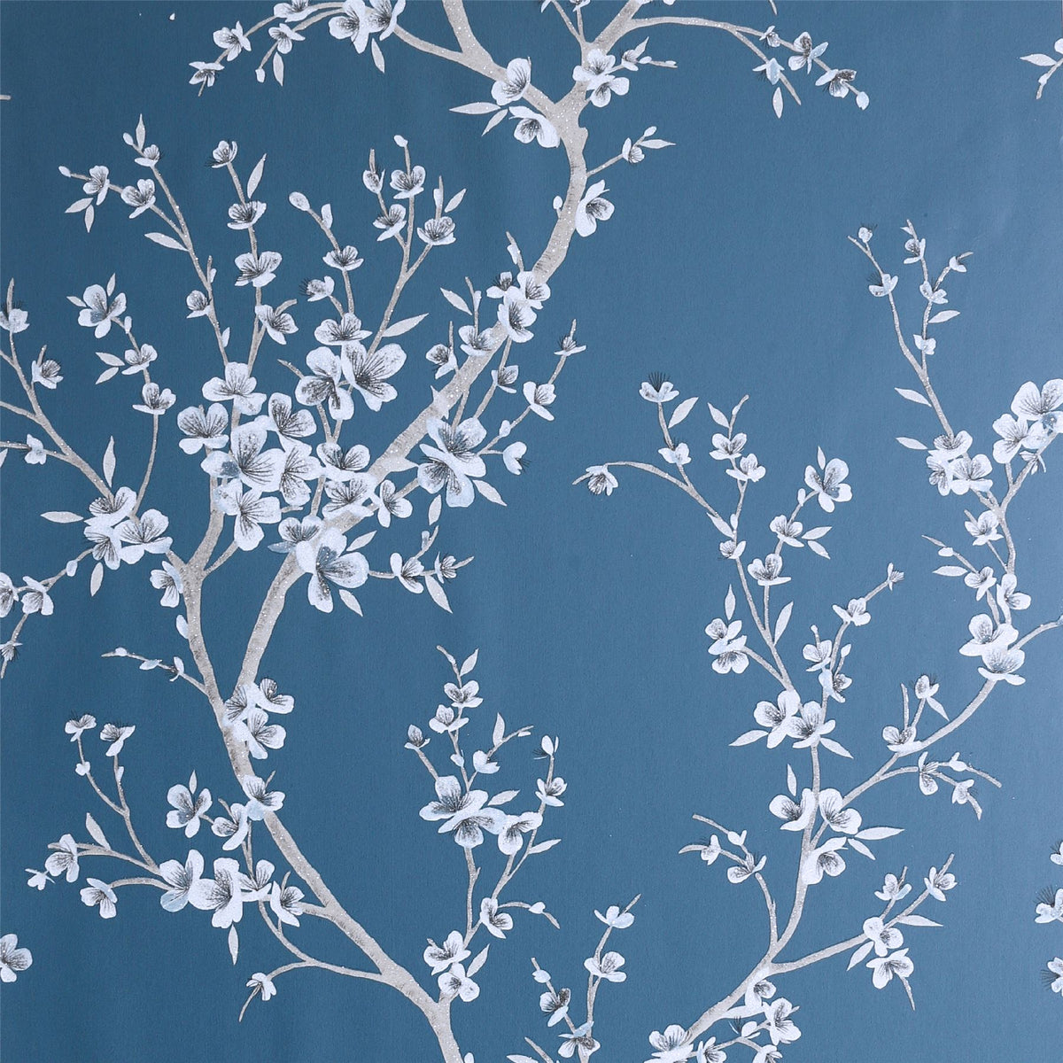 Arthouse Oriental Trail Floral Wallpaper with White Trails on Petrol Blue – Paste the Paper, Teal
