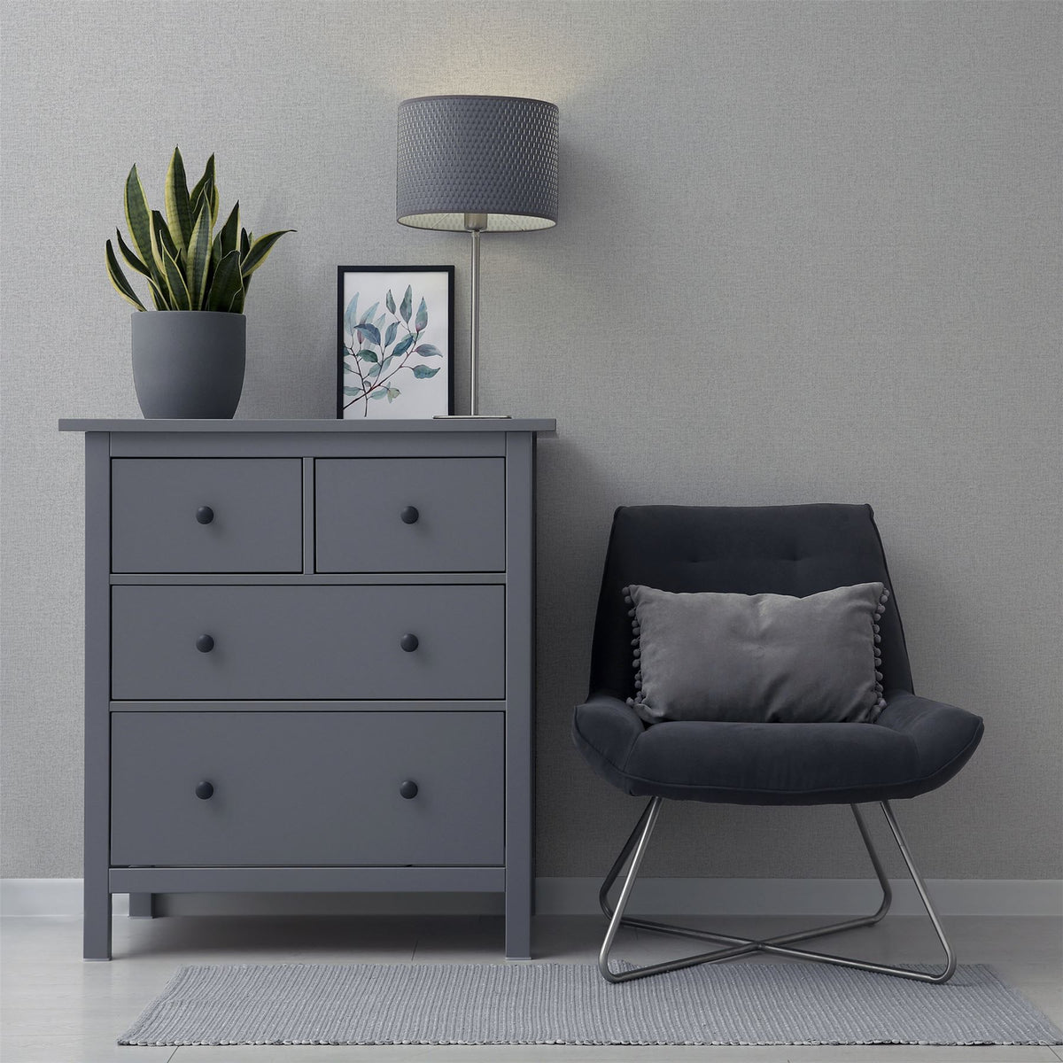 Arthouse Luxury Plain Heavyweight Vinyl Wallpaper with Textured Finish – Paste the Paper, Grey