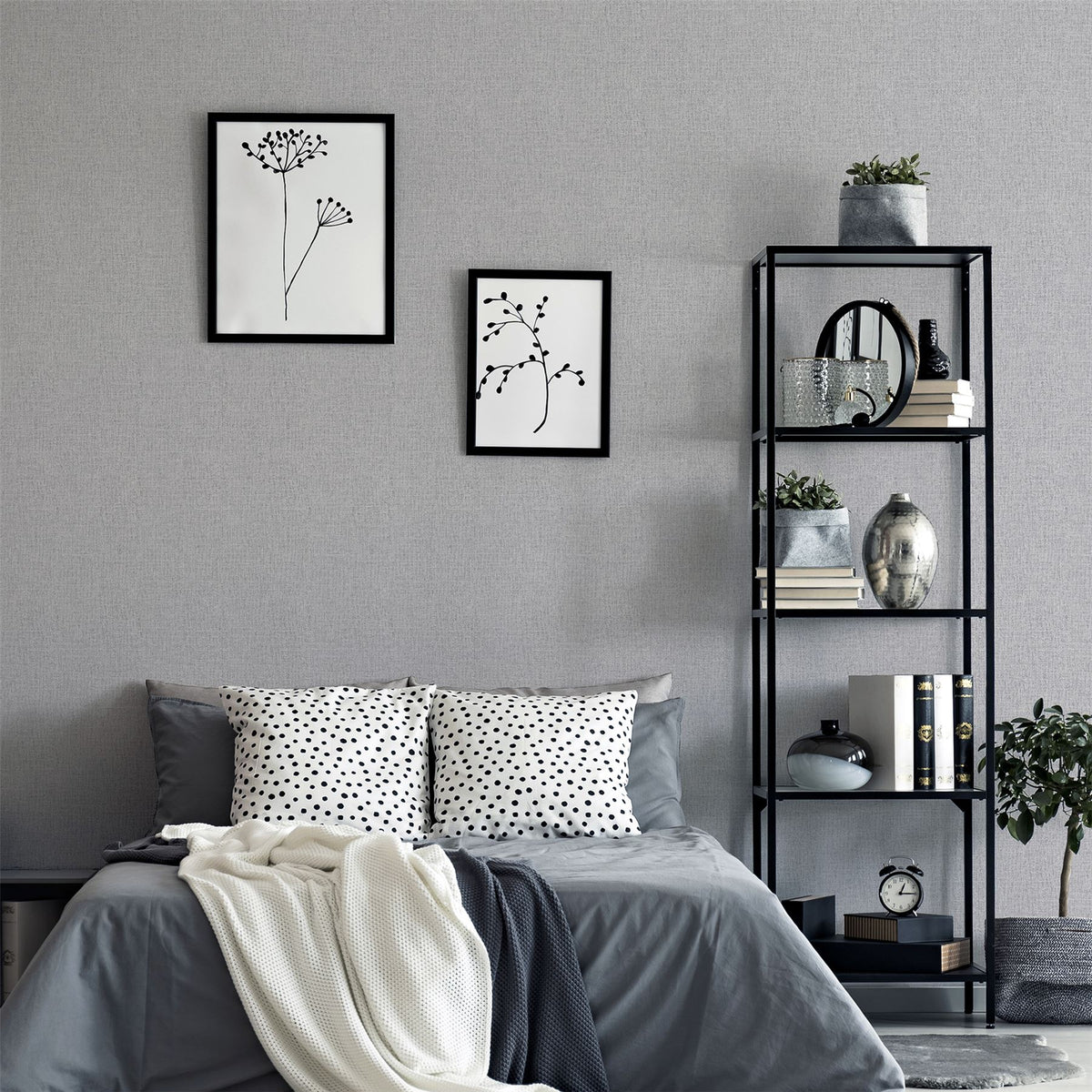 Arthouse Luxury Plain Heavyweight Vinyl Wallpaper with Textured Finish – Paste the Paper, Grey