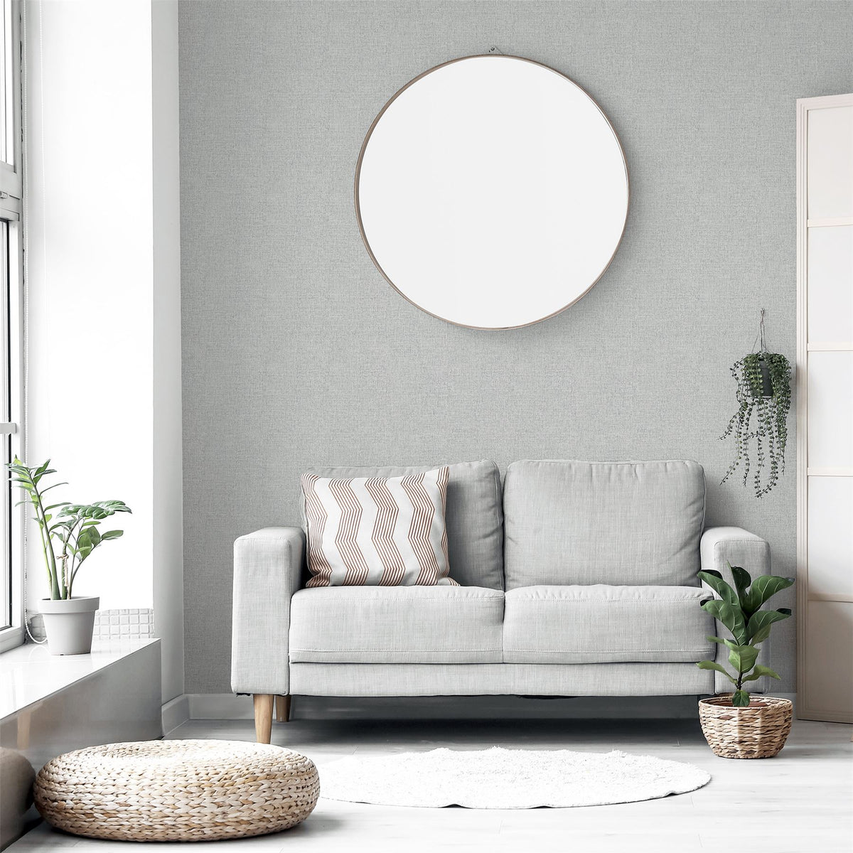 Arthouse Luxury Plain Heavyweight Vinyl Wallpaper with Textured Finish – Paste the Paper, Grey
