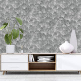 Arthouse Ginkgo Leaf Wallpaper with Metallic Finish – Paste the Paper Feature Wall, Grey and Silver