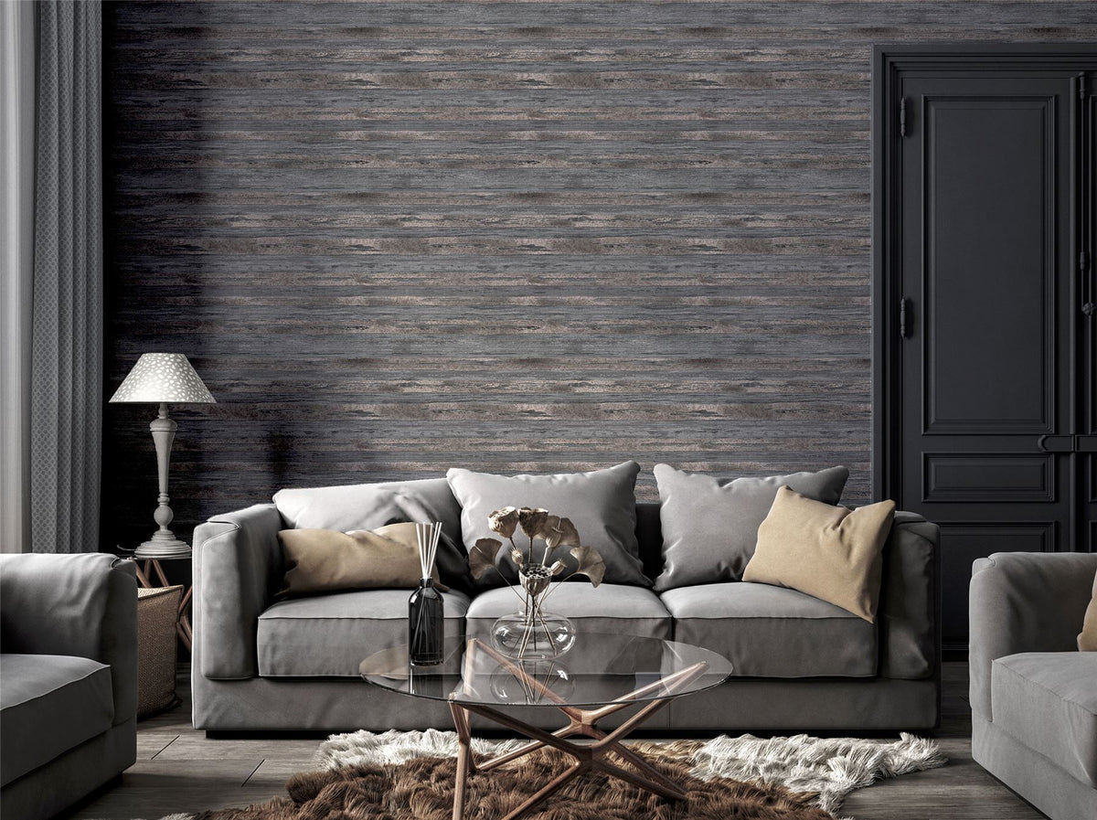 Arthouse Sahara Heavyweight Vinyl Wallpaper with Metallic Glitter Effect – Paste the Paper, Charcoal/Rose Gold