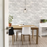 Arthouse Diamond Brick Vinyl Wallpaper with All-Over Sparkle – Hardwearing Textured Paste the Paper, White
