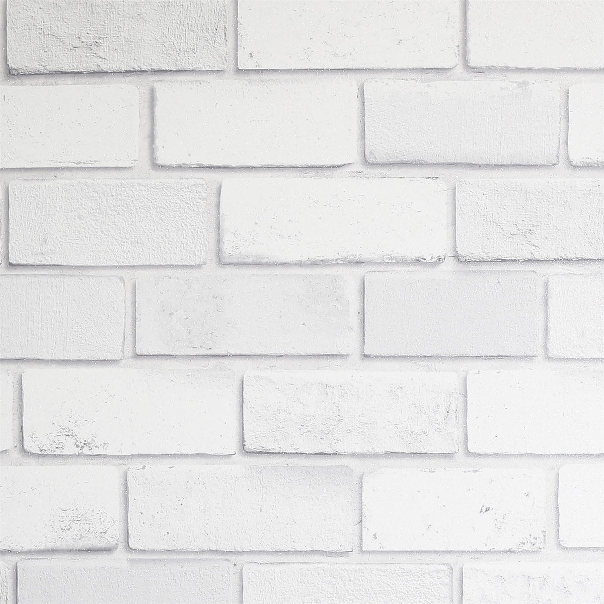 Arthouse Diamond Brick Vinyl Wallpaper with All-Over Sparkle – Hardwearing Textured Paste the Paper, White