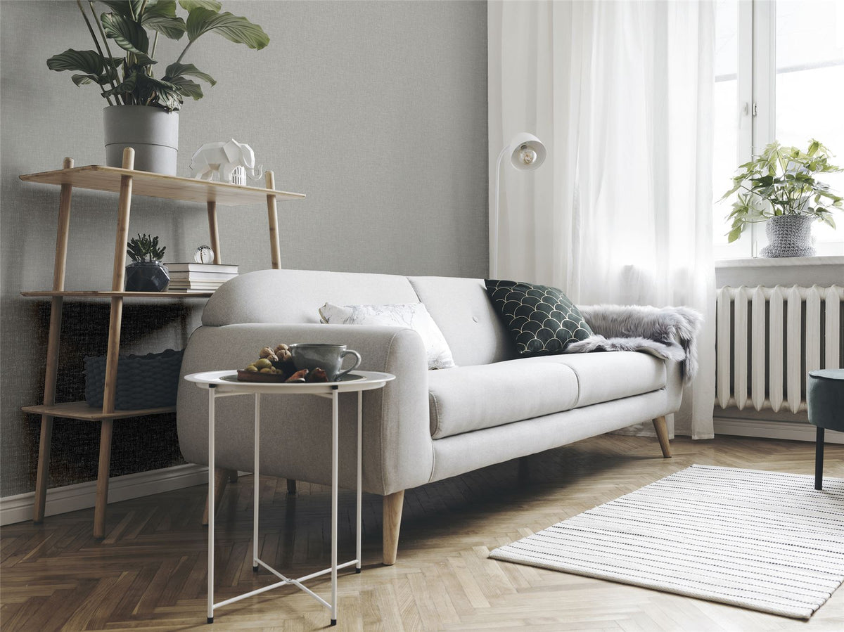 Arthouse Linen Texture Wallpaper with Subtle Lustre – Paste the Paper Feature Wall or Full Room, Light Grey
