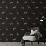 Arthouse Heritage Stag Wallpaper with Copper Metallic Highlight – Traditional Country Feature Wall, Charcoal